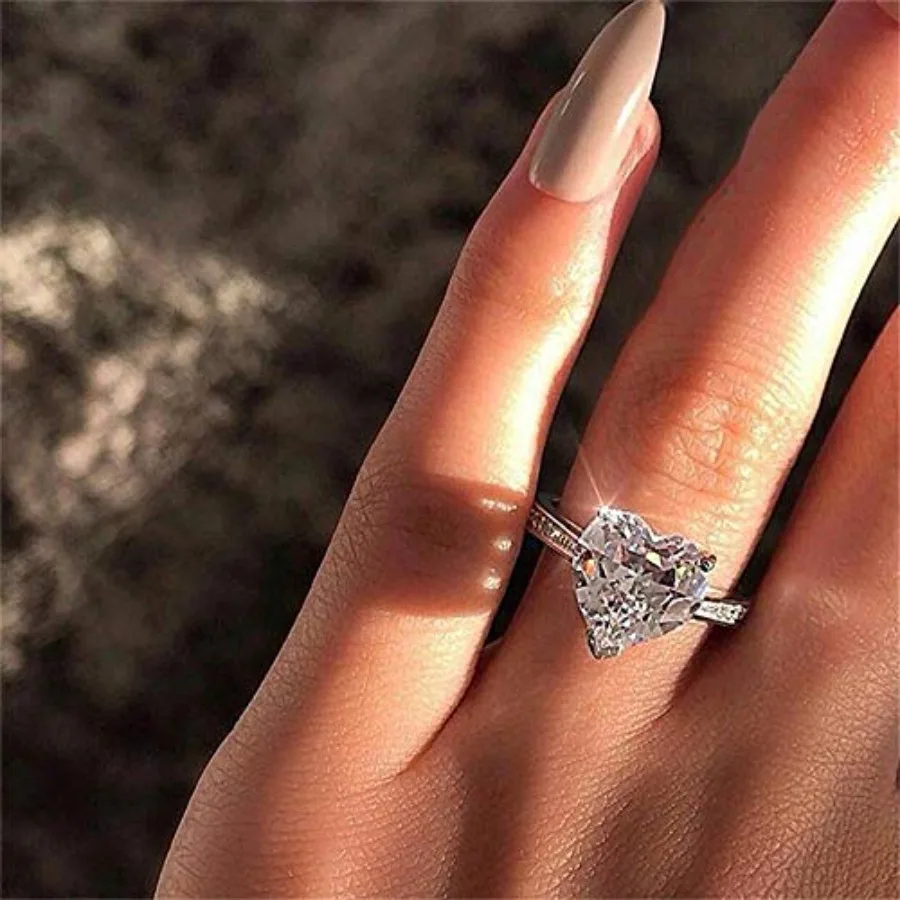 25 Sterling Silver Round Perfect Cut 3ct Single Stone Shiny Heart Rings CZ Cubic Zirconia Promise Love Halo Engagement Wedding
25 Sterling Silver Round Perfect Cut 3ct Single Stone Shiny Heart Rings CZ Cubic Zirconia Promise Love Halo Engagement Wedding