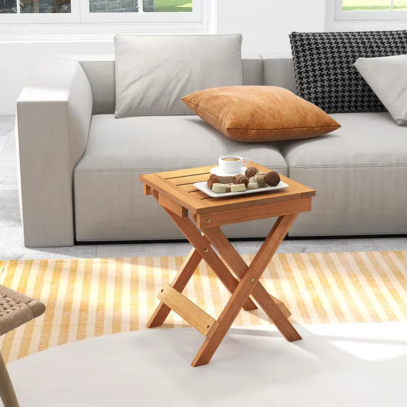 14 Inch Compact Folding Side Table with Slatted Tabletop
14 Inch Compact Folding Side Table with Slatted Tabletop