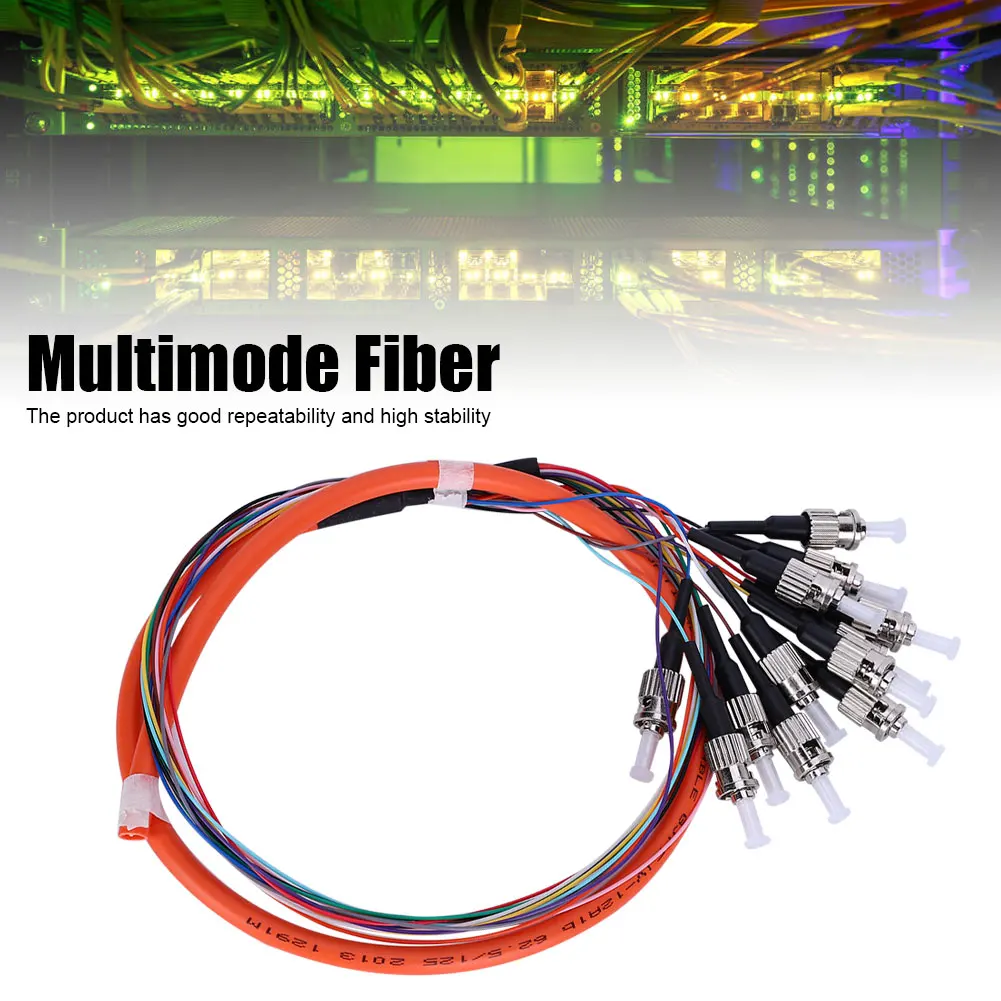 Optical Fiber Pigtail Cable 12-Cores Multimode ST/UPC-MM-0.9 for Networks Communication System
Optical Fiber Pigtail Cable 12-Cores Multimode ST/UPC-MM-0.9 for Networks Communication System