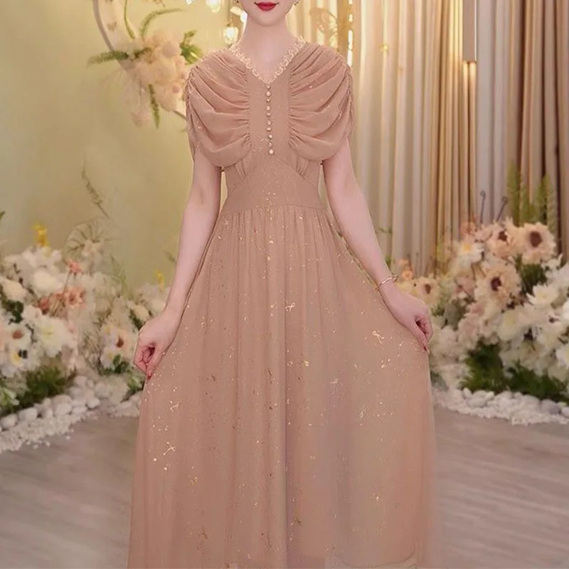 Elegant Lace Joint Pleated Diamond V-neck Dress for Women 2024 Summer New Slim and Versatile Dresses
Elegant Lace Joint Pleated Diamond V-neck Dress for Women 2024 Summer New Slim and Versatile Dresses