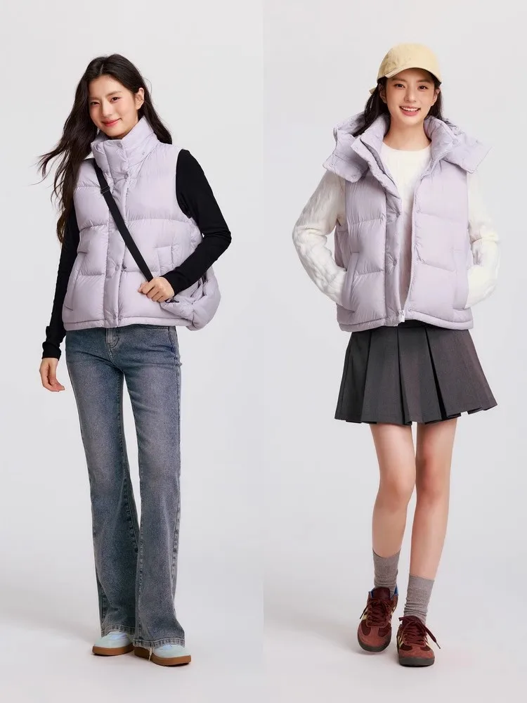 Semir Women's down Jaet Vest Detachable Hood Loose Fit Multiwear Trendy Top Pure Color Sweet Sle Zipper Closure Nylon
Semir Women's down Jaet Vest Detachable Hood Loose Fit Multiwear Trendy Top Pure Color Sweet Sle Zipper Closure Nylon