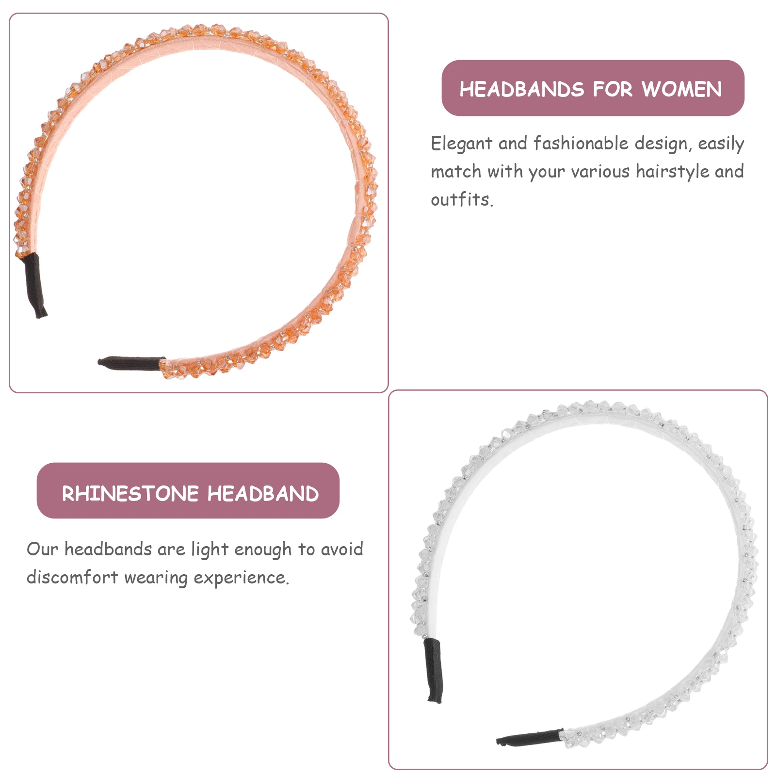 2Pcs Crystal Headb s Rhinestone Decorated Women Girls Hair Accessories Lightweight Daily Party PhotoShoot HairCare Styling
2Pcs Crystal Headb s Rhinestone Decorated Women Girls Hair Accessories Lightweight Daily Party PhotoShoot HairCare Styling