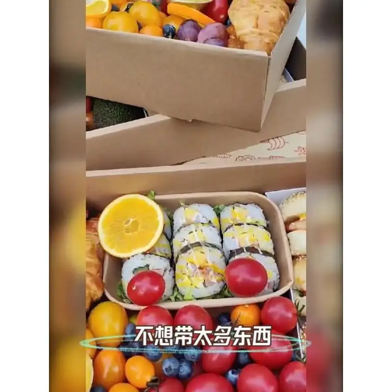 Custom. Disposable Picnic Box Outdoor Camping to-Go Box Spring Outing Internet Celebrity Barbecue Sushi Bento Dessert Kraft Box
Custom. Disposable Picnic Box Outdoor Camping to-Go Box Spring Outing Internet Celebrity Barbecue Sushi Bento Dessert Kraft Box