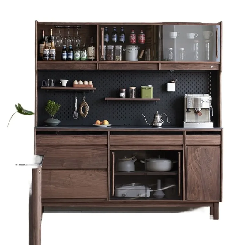 North American black walnut dining side cabinet, integrated solid wood living room wine cabinet against the wall
North American black walnut dining side cabinet, integrated solid wood living room wine cabinet against the wall
