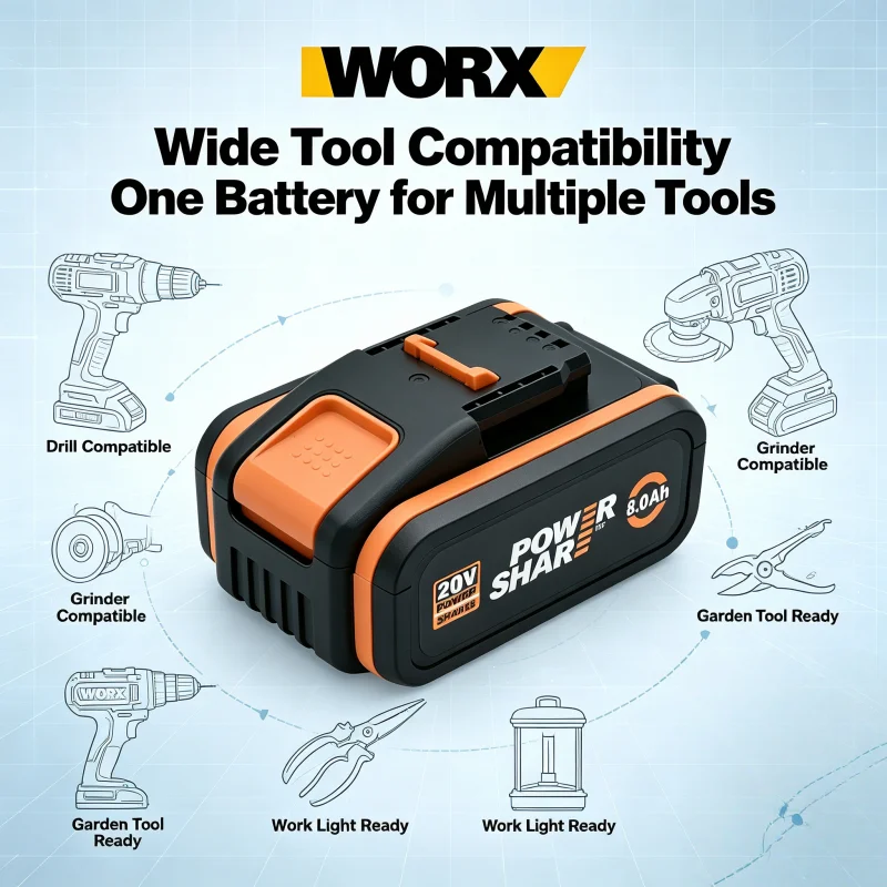 A-Grade 18650 High Discharge 20V 4-8Ah Battery Fit Worx WA3520 WA3575 Power Share Garden Cordless Power Tool Pack
A-Grade 18650 High Discharge 20V 4-8Ah Battery Fit Worx WA3520 WA3575 Power Share Garden Cordless Power Tool Pack