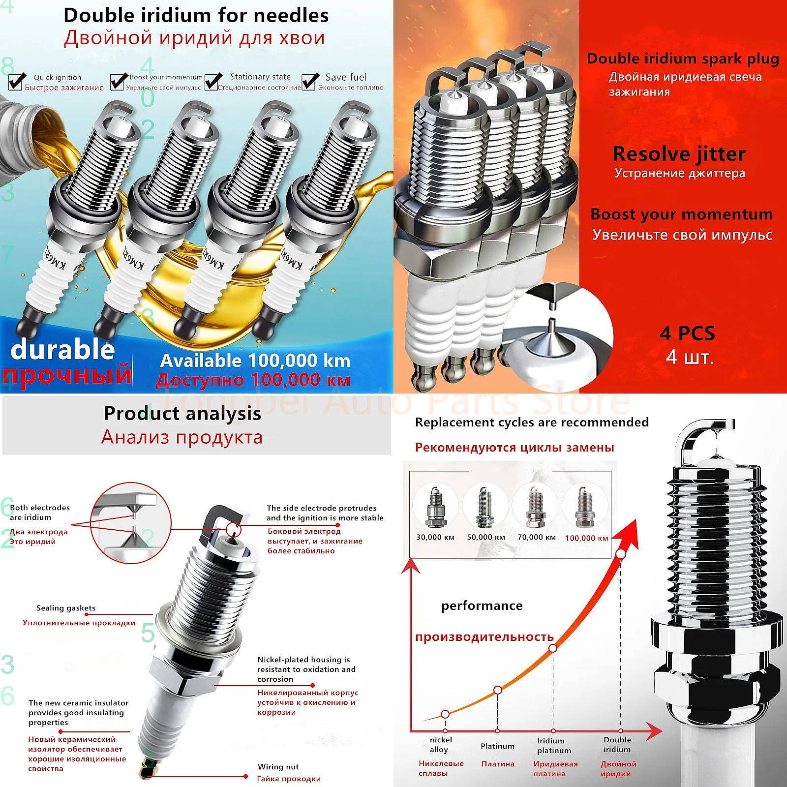 4pcs Double Iridium Spark Plugs for Jeep Liberty Renegade Auto Ignition Parts
4pcs Double Iridium Spark Plugs for Jeep Liberty Renegade Auto Ignition Parts