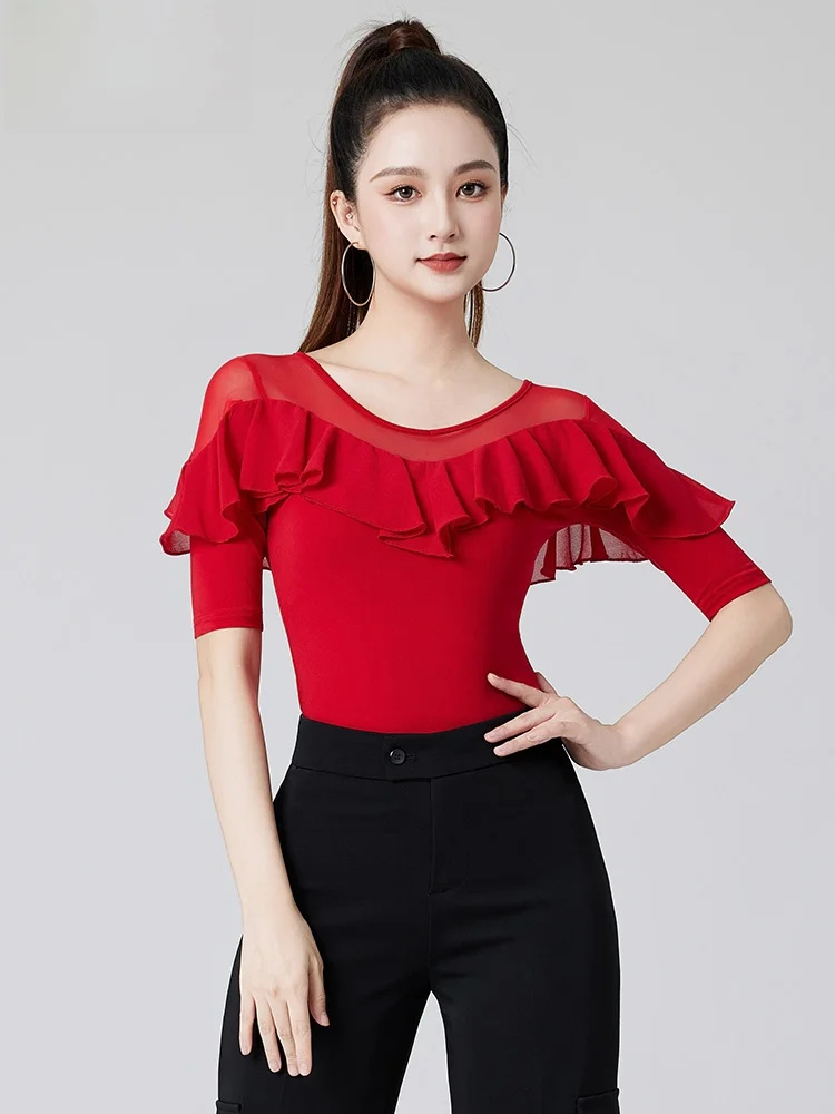 Костюм для латинских танцев с v-образным вырезом, топ для современных социальных танцев, женская одежда для танцев, танцевальная одежда из полиэстера, вальс, танго
Костюм для латинских танцев с v-образным вырезом, топ для современных социальных танцев, женская одежда для танцев, танцевальная одежда из полиэстера, вальс, танго