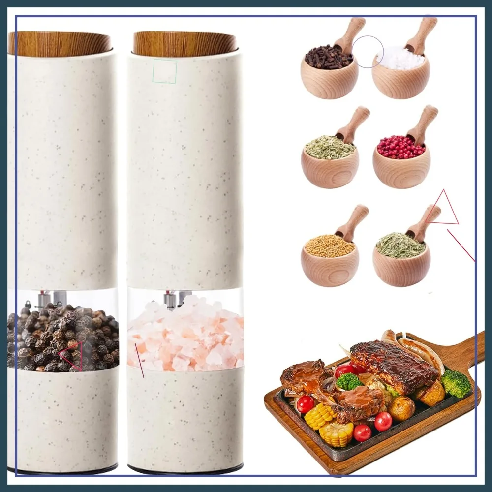 Электрический набор для измельчения соли и перца, 2 шт., из экологичного материала из пшеничной соломы, регулируемая степень помола, управление одной рукой
Электрический набор для измельчения соли и перца, 2 шт., из экологичного материала из пшеничной соломы, регулируемая степень помола, управление одной рукой