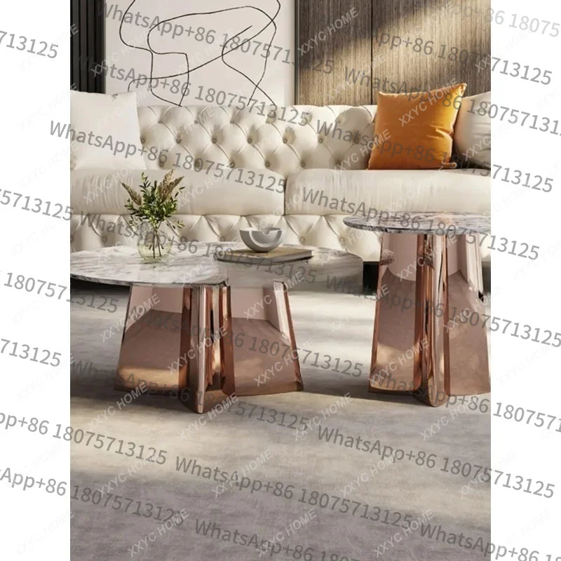 L Luxury Marble Coffee Table Creative Living Room Home Commercial Small Round Table Stainless Steel Rock Plate Small Apartment
L Luxury Marble Coffee Table Creative Living Room Home Commercial Small Round Table Stainless Steel Rock Plate Small Apartment