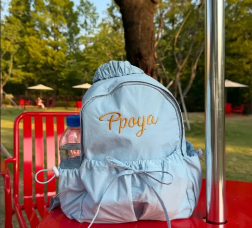 Simple And Versatile Drawstring Bow Large Capacity Backpack With Personalized Embroidered Name Nylon Backpack
Simple And Versatile Drawstring Bow Large Capacity Backpack With Personalized Embroidered Name Nylon Backpack