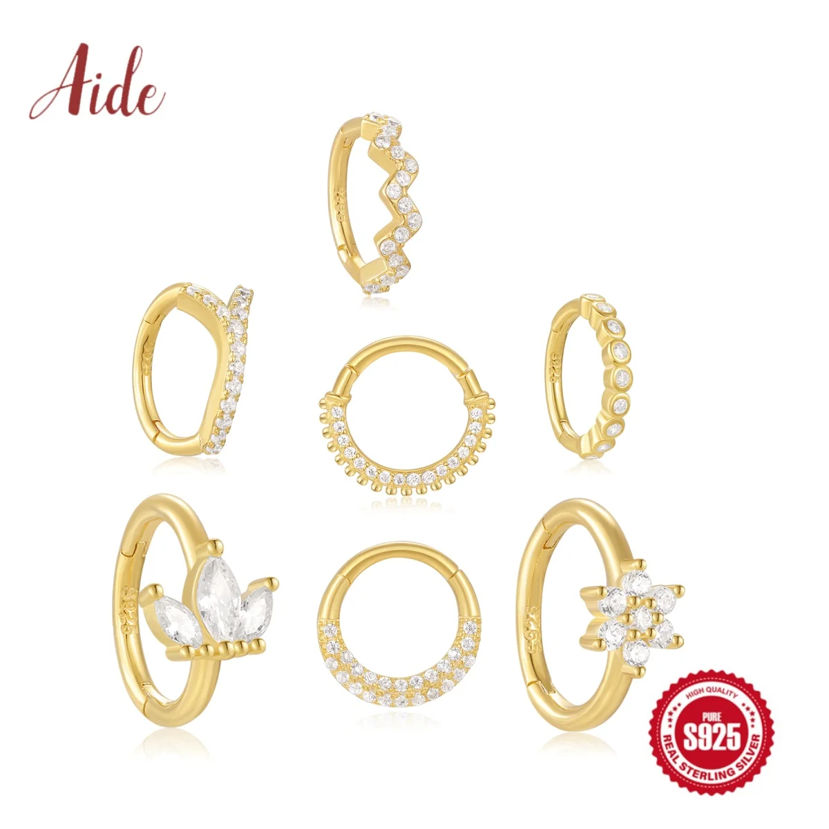 Aide 1Pc 925 Silver Wavy Triangular Y-Shape Zircon Hoop Earring For Women 18K Gold Plated Horse Eye Petals Ins Fine Jewelry Gift
Aide 1Pc 925 Silver Wavy Triangular Y-Shape Zircon Hoop Earring For Women 18K Gold Plated Horse Eye Petals Ins Fine Jewelry Gift