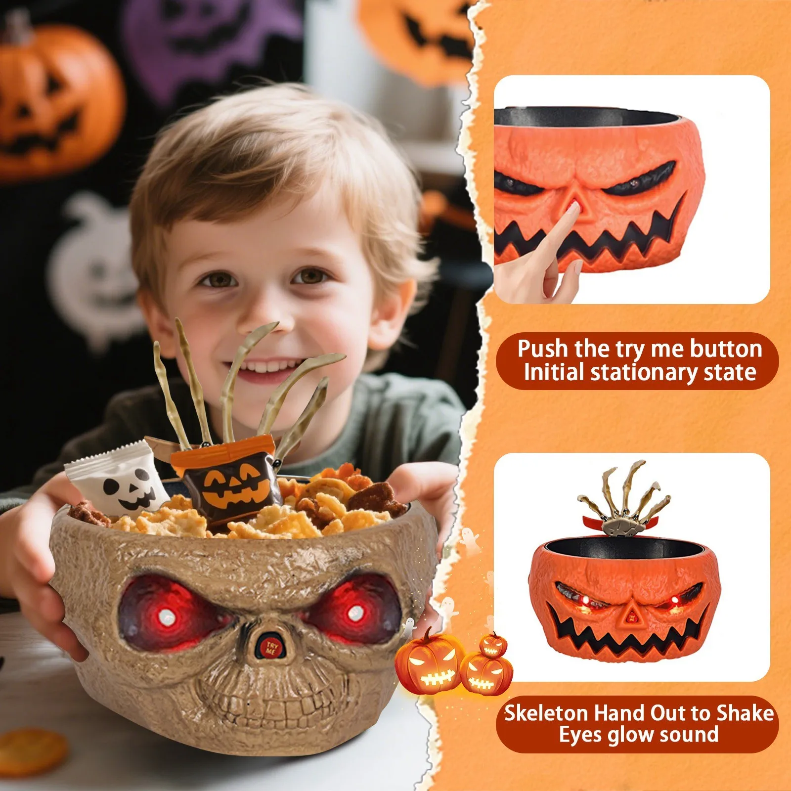 Страшные украшения на Хэллоуин, череп, тыква, миска, тыква, держатель для конфет, глубокое блюдо для декора дома с привидениями, Хэллоуин, ужас
Страшные украшения на Хэллоуин, череп, тыква, миска, тыква, держатель для конфет, глубокое блюдо для декора дома с привидениями, Хэллоуин, ужас