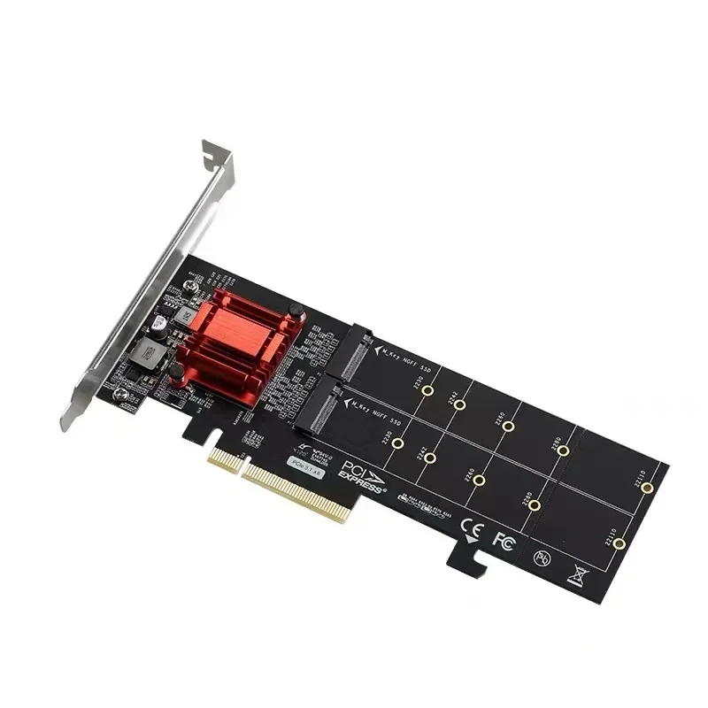 PCIE3.1 X8 dual M.2 hard disk expansion card ASM18 12 supports NVME protocol full speed expansion card
PCIE3.1 X8 dual M.2 hard disk expansion card ASM18 12 supports NVME protocol full speed expansion card