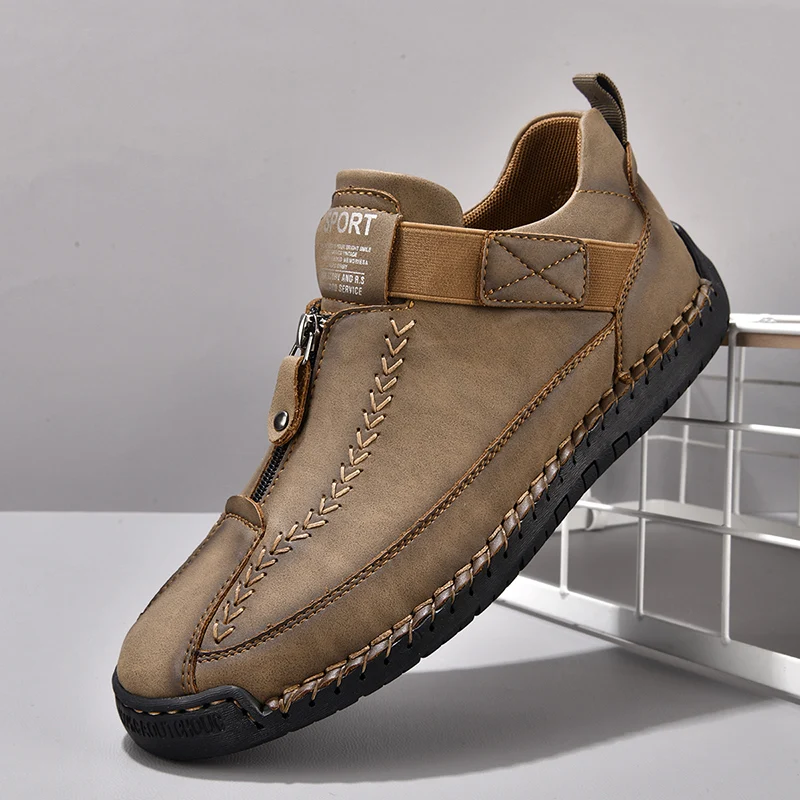 Новая классическая кожаная мужская обувь ручной работы, дизайнерские уличные кроссовки на молнии, дышащая повседневная обувь без шнуровки, кожаные мужские ботильоны
Новая классическая кожаная мужская обувь ручной работы, дизайнерские уличные кроссовки на молнии, дышащая повседневная обувь без шнуровки, кожаные мужские ботильоны