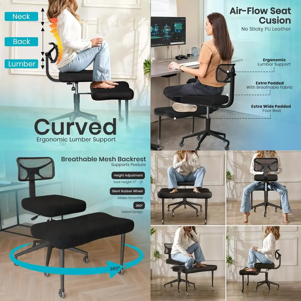 360° Swivel Mesh Office Chair with Rubber Wheels for Enhanced Comfort and Meditation
360° Swivel Mesh Office Chair with Rubber Wheels for Enhanced Comfort and Meditation