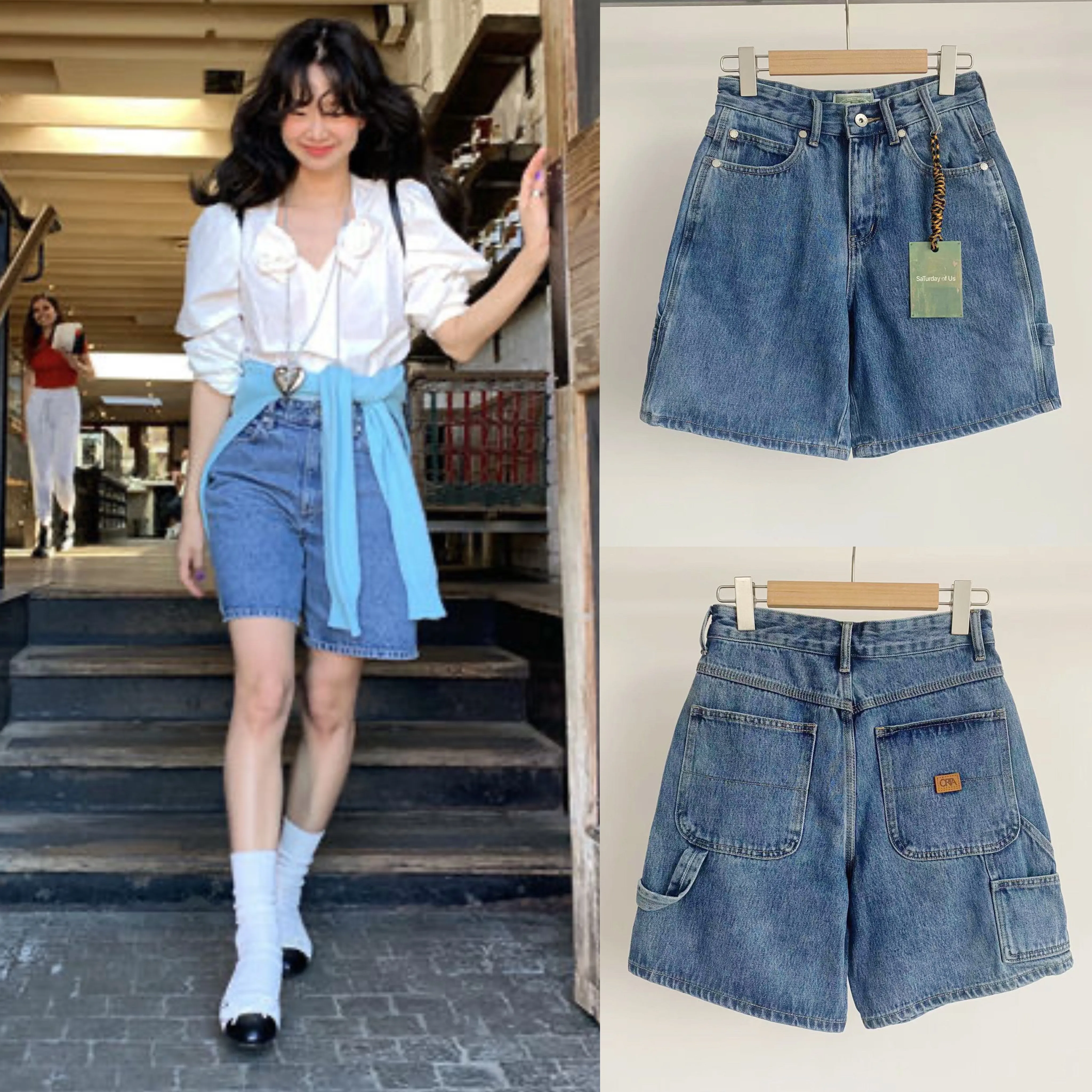 Loose Casual Blue Jean Shorts Women's Workwear Style Three-Quarter Length High Waist Jeans Fabric Summer Fashion High Waist
Loose Casual Blue Jean Shorts Women's Workwear Style Three-Quarter Length High Waist Jeans Fabric Summer Fashion High Waist