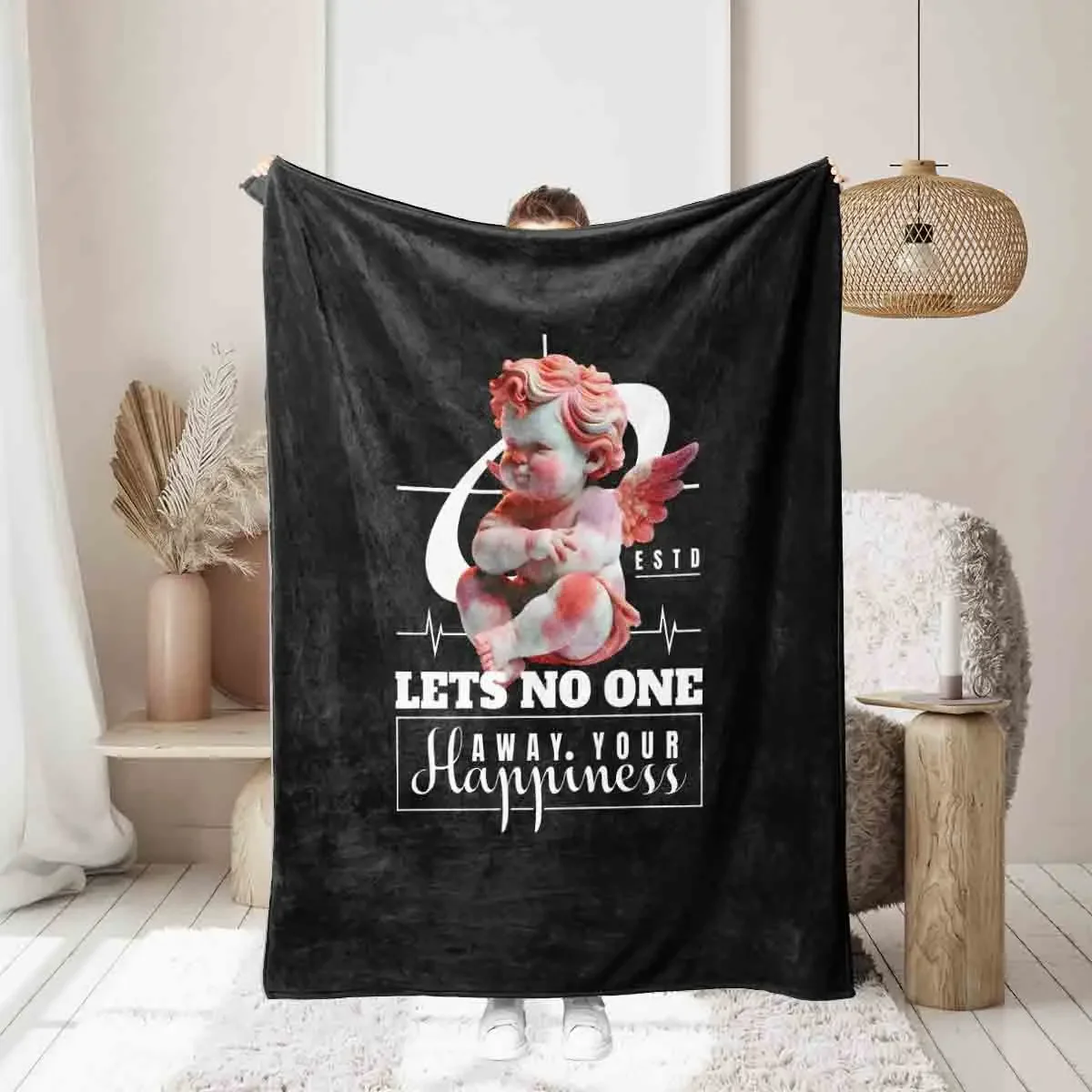 1PC Black Cool Angel Element Printed Blanket Soft and durable flannel for sofas, office naps and outdoor camping
1PC Black Cool Angel Element Printed Blanket Soft and durable flannel for sofas, office naps and outdoor camping
