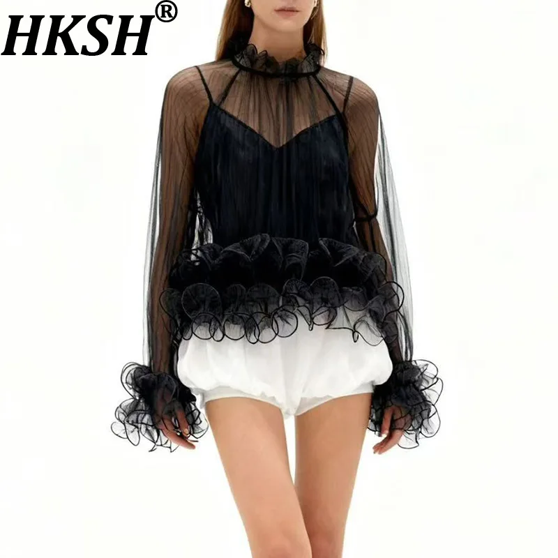 Женская блузка HKSH с длинными рукавами, из прозрачной сетки, модная, элегантная, с оборками и плиссировкой, класса люкс, сексуальный топ, новинка весна-лето 2026, HK19243
Женская блузка HKSH с длинными рукавами, из прозрачной сетки, модная, элегантная, с оборками и плиссировкой, класса люкс, сексуальный топ, новинка весна-лето 2026, HK19243