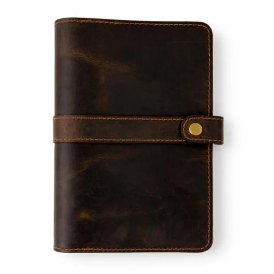 TheAntiq Genuine Leather A5 Journal with Snap Closure Handmade Refillable Notebook with Card Slots, Pen Holder, Travel Writing
TheAntiq Genuine Leather A5 Journal with Snap Closure Handmade Refillable Notebook with Card Slots, Pen Holder, Travel Writing