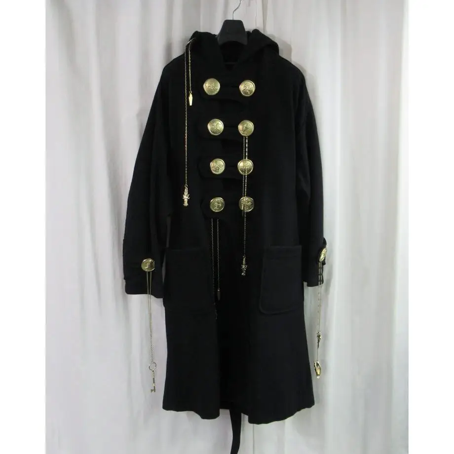 ТОП-ЯМАМОТО ® длинное шерстяное пальто для женщин, украшение на цепочке с большой золотой пряжкой, черная ветровка, ретро-стиль
ТОП-ЯМАМОТО ® длинное шерстяное пальто для женщин, украшение на цепочке с большой золотой пряжкой, черная ветровка, ретро-стиль