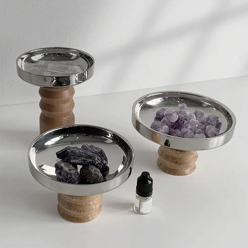 Round Stainless Steel Aromatherapy Tray Nordic Decorative Fruit Snacks Dessert Plate Solid Wood Base Desktop Storage Tray
Round Stainless Steel Aromatherapy Tray Nordic Decorative Fruit Snacks Dessert Plate Solid Wood Base Desktop Storage Tray