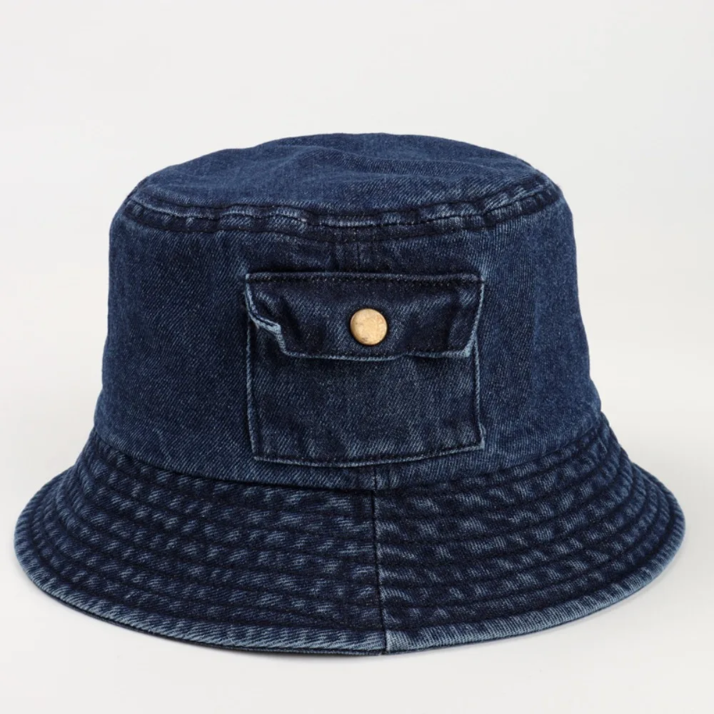 Fashion Vintage Denim Bucket Hat Solid Color Travel Pocket Sun Hats Outdoor Korean Fisherman Cap Unisex
Fashion Vintage Denim Bucket Hat Solid Color Travel Pocket Sun Hats Outdoor Korean Fisherman Cap Unisex