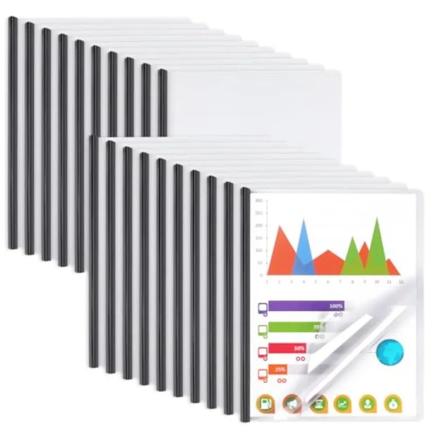 Report Covers with Sliding Bar, Clear Report Covers for A4 and Letter Size Paper, Resume Covers Presentation Folders File Docum
Report Covers with Sliding Bar, Clear Report Covers for A4 and Letter Size Paper, Resume Covers Presentation Folders File Docum