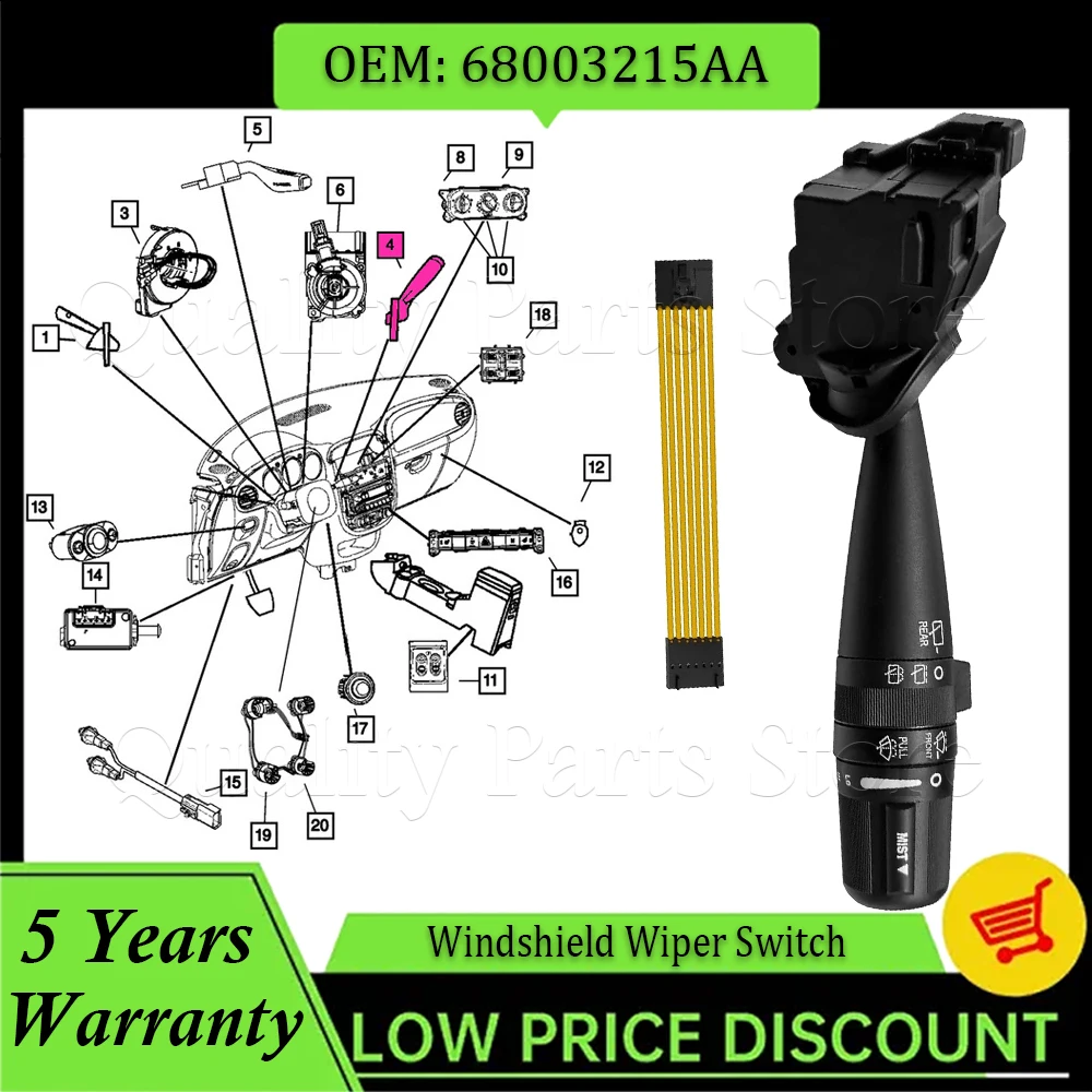 1PC Car Windshield Wiper Combination Switch Stalk For Chrysler Jeep Dodge 2006-2017 68003215AA 68003215AB 68003215AC 68003215AD
1PC Car Windshield Wiper Combination Switch Stalk For Chrysler Jeep Dodge 2006-2017 68003215AA 68003215AB 68003215AC 68003215AD