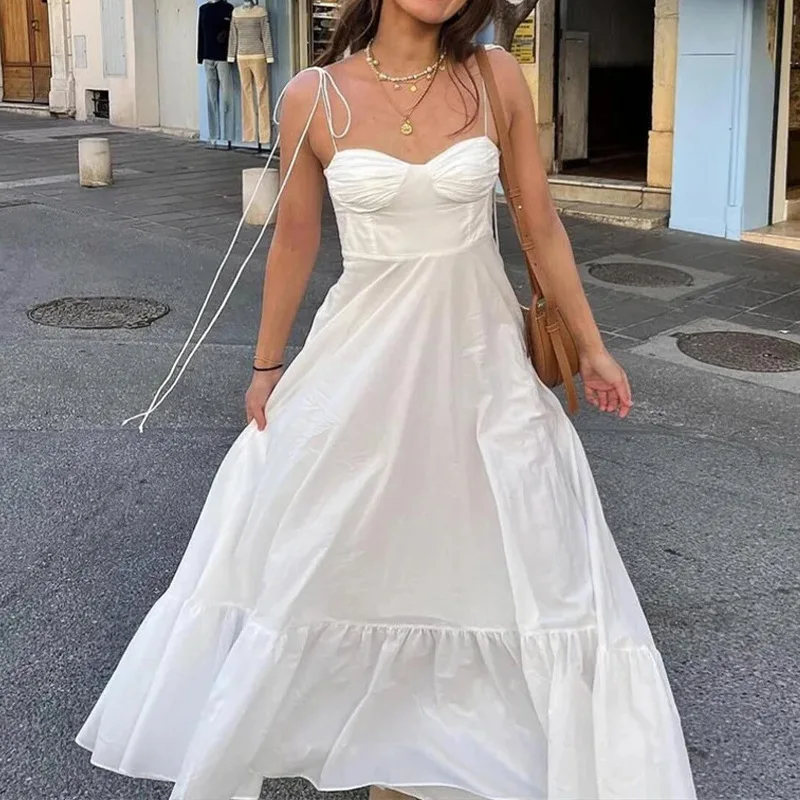 White Long Dresses For Women Ruffle Slip Corset Dress Woman Fashion Sleeveless Backless Summer Sexy Holiday Party Dresses
White Long Dresses For Women Ruffle Slip Corset Dress Woman Fashion Sleeveless Backless Summer Sexy Holiday Party Dresses