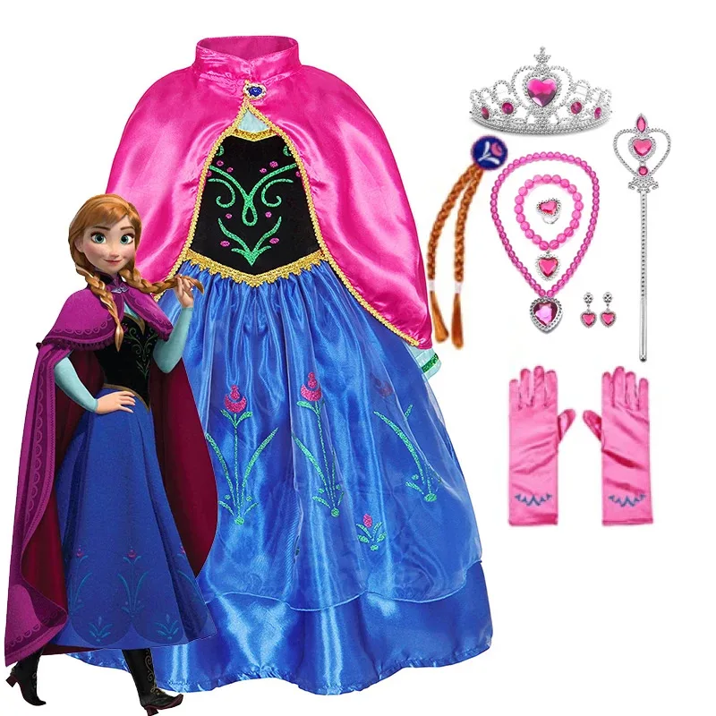 Disney Anna Dress with Cape for Kids Girl Carnival Princess Disguise Frozen Party Clothing Girls Hallloween Anna Gown Prom Dress
Disney Anna Dress with Cape for Kids Girl Carnival Princess Disguise Frozen Party Clothing Girls Hallloween Anna Gown Prom Dress