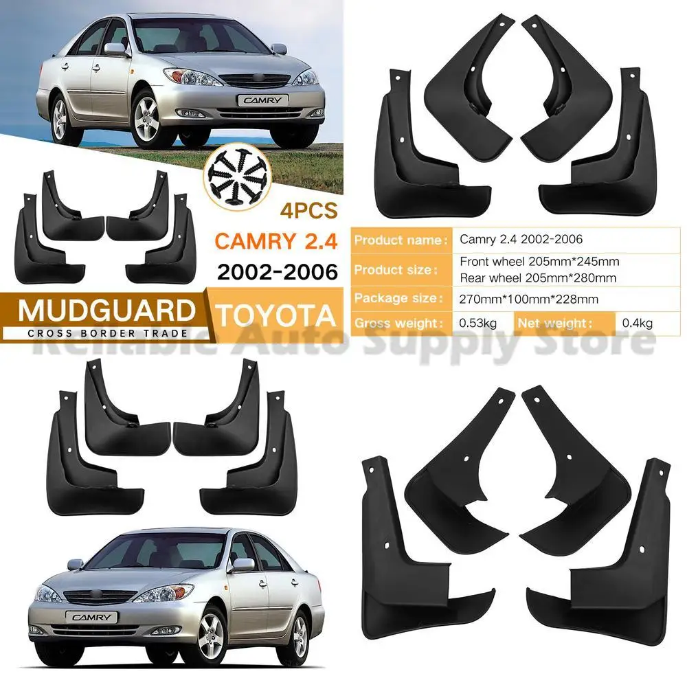 For Toyota Camry 2.4 2002-2006 Front and Rear Mudguard Rubber Flaps High Quality Auto Accessories Durable and Reliable Protectio
For Toyota Camry 2.4 2002-2006 Front and Rear Mudguard Rubber Flaps High Quality Auto Accessories Durable and Reliable Protectio