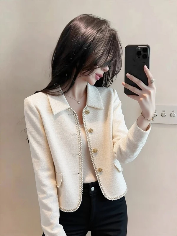 Elegant White Short Coat Women's Fashion Spring New Style Luxury Flavour Beautiful Personality High End Top Women's Jacket
Elegant White Short Coat Women's Fashion Spring New Style Luxury Flavour Beautiful Personality High End Top Women's Jacket