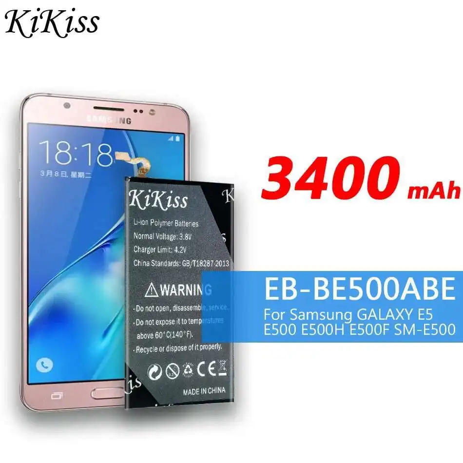 EB-BE500ABE Mobile Phone Battery For Samsung Galaxy E5 E500 E500H E500F SM-E500 Reliable Power Supply High Performance 3400mAh
EB-BE500ABE Mobile Phone Battery For Samsung Galaxy E5 E500 E500H E500F SM-E500 Reliable Power Supply High Performance 3400mAh