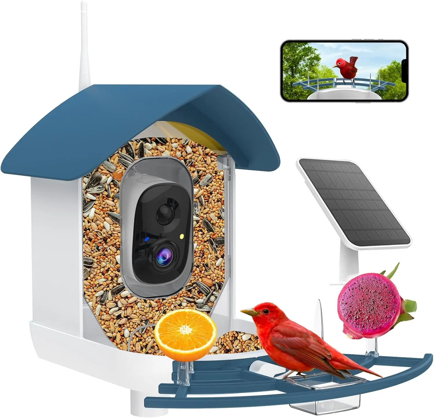 Smart Bird Feeder with AI Camera, Solar Powered, HD Video Recording & Instant Notifications for Backyard Birdwatching
Smart Bird Feeder with AI Camera, Solar Powered, HD Video Recording & Instant Notifications for Backyard Birdwatching
