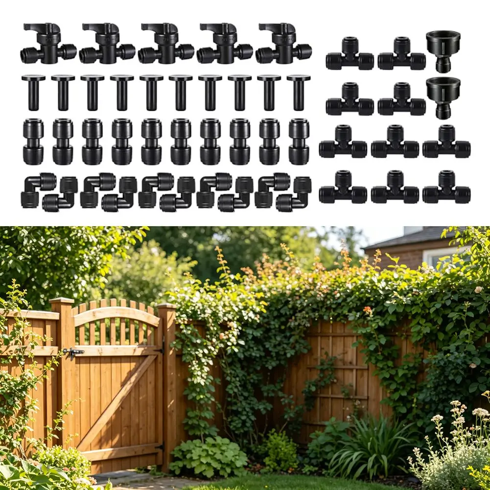 47-Piece 14-Inch Drip Irrigation Connector Kit Designed for Use with Common Drip Tubing Sizes and Standard System
47-Piece 14-Inch Drip Irrigation Connector Kit Designed for Use with Common Drip Tubing Sizes and Standard System