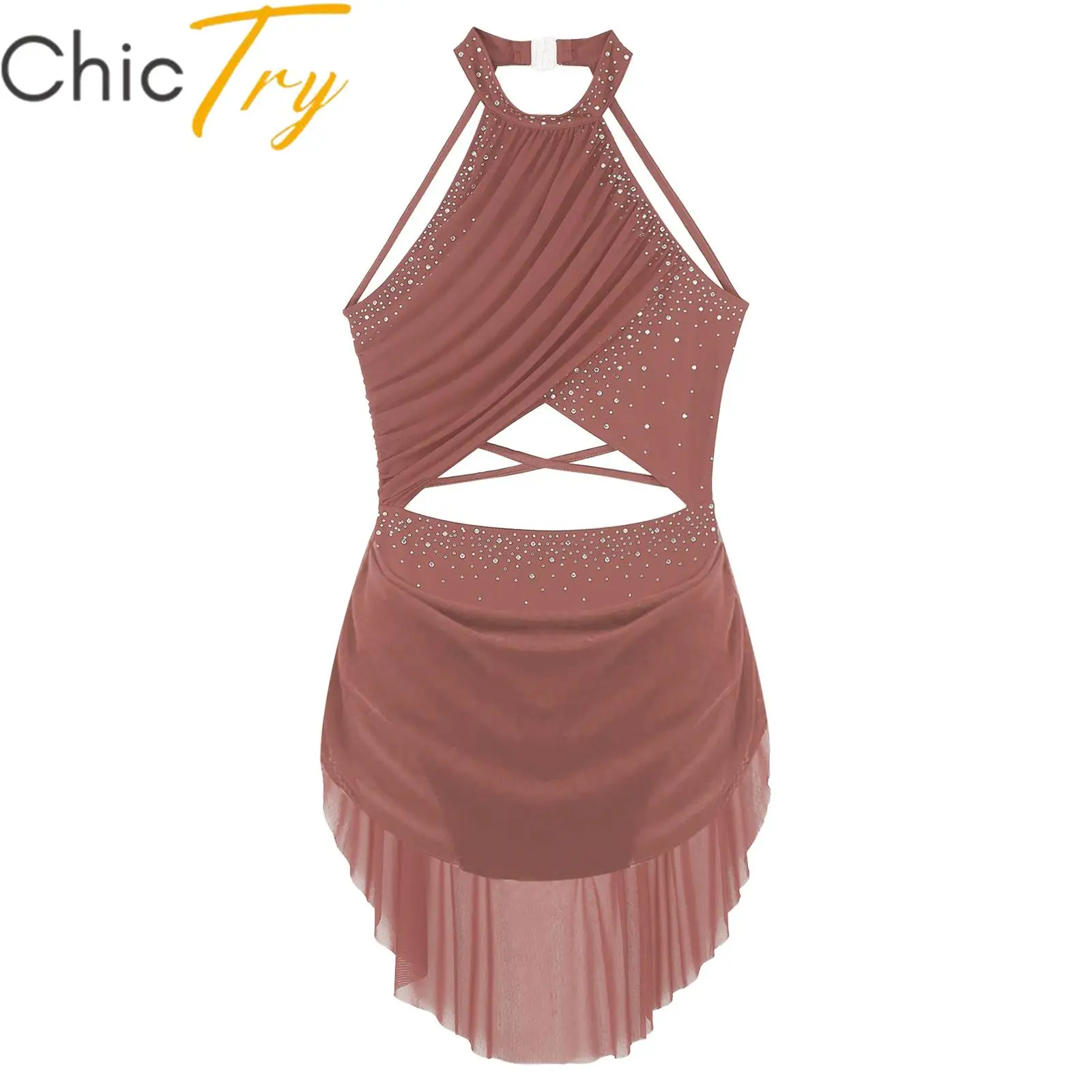 Womens Ballet Lyrical Dress Sleeveless Cutout Backless Mesh Rhinestone Gymnastics Leotard Dance Modern Contemporary Costumes
Womens Ballet Lyrical Dress Sleeveless Cutout Backless Mesh Rhinestone Gymnastics Leotard Dance Modern Contemporary Costumes