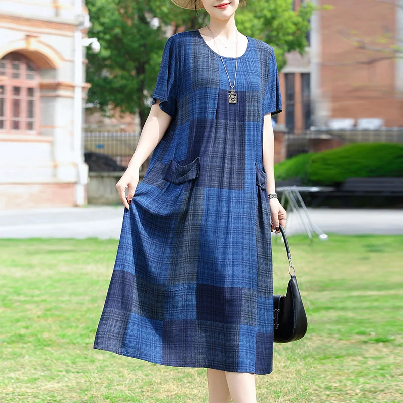New Fashion Casual Vintage Summer Dress For Women 2025 Loose Dresses Short Sleeve O-neck Women Clothing
New Fashion Casual Vintage Summer Dress For Women 2025 Loose Dresses Short Sleeve O-neck Women Clothing