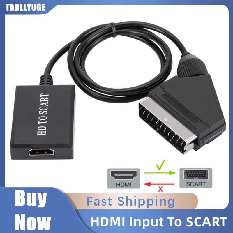 HD 1080P HDMI-compatible Input To Scart Video Output Audio Converter Adapter Compatible For Crt TV Vhs Video Recorder Cables
HD 1080P HDMI-compatible Input To Scart Video Output Audio Converter Adapter Compatible For Crt TV Vhs Video Recorder Cables
