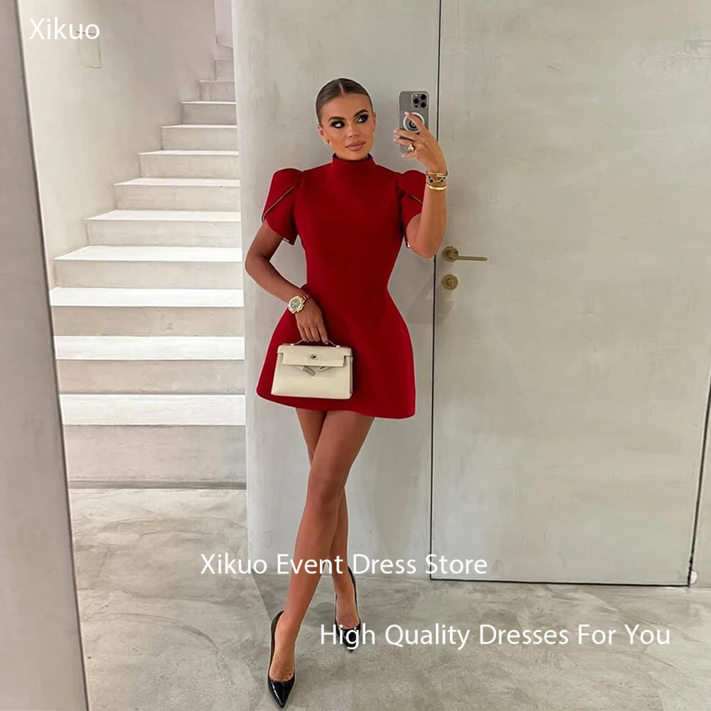 Xikuo Graceful Red Satin Prom Gowns High Neck Above Knee Party Evening Gown A Line Cut Out Bow Graduation Dresses Customized
Xikuo Graceful Red Satin Prom Gowns High Neck Above Knee Party Evening Gown A Line Cut Out Bow Graduation Dresses Customized
