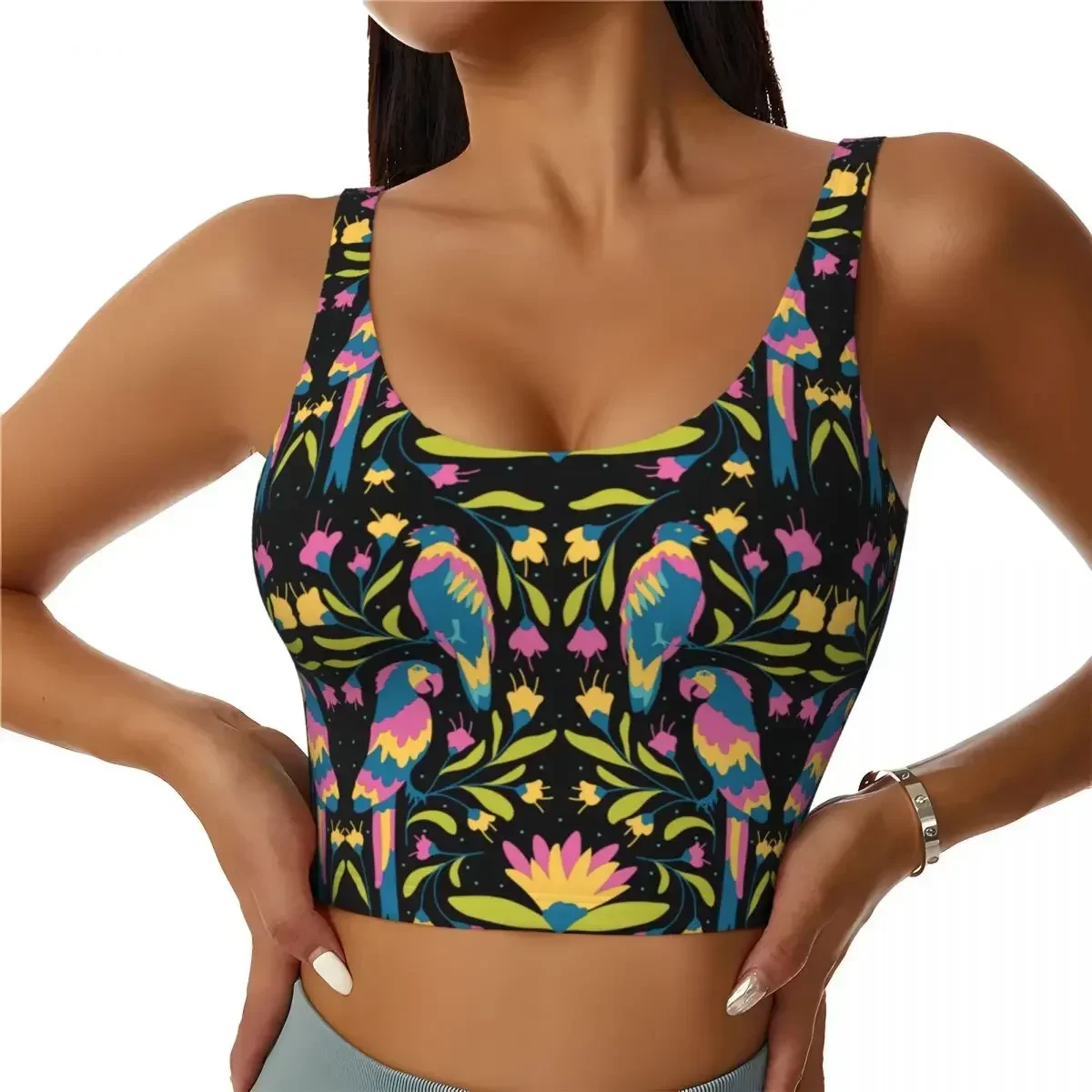 Custom Mexican Flowers Birds Otomi Embroidery Pattern Workout Crop Tank Tops Women's Running Sports Bras
Custom Mexican Flowers Birds Otomi Embroidery Pattern Workout Crop Tank Tops Women's Running Sports Bras