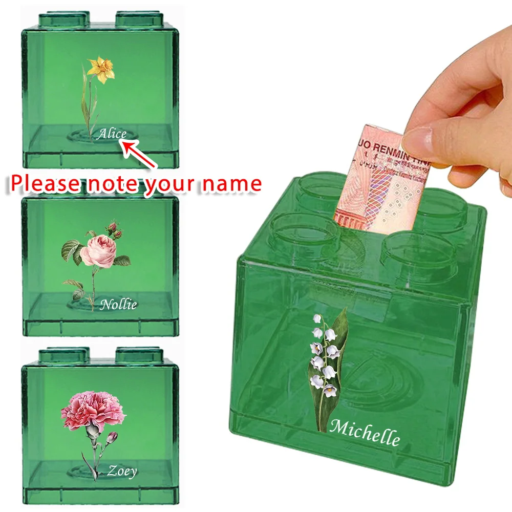 Customized Name Stackable Building Block Money Saving Box Transparent Coin Storage Box Portable Money Jar Gift Personalized DIY
Customized Name Stackable Building Block Money Saving Box Transparent Coin Storage Box Portable Money Jar Gift Personalized DIY