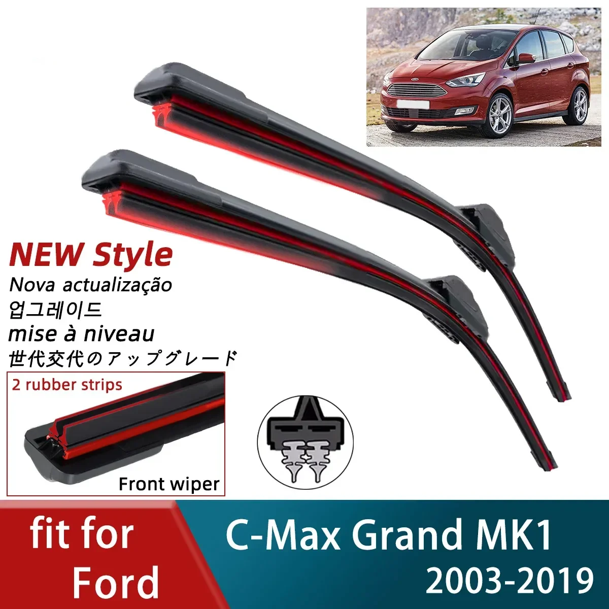 Double Rubber Car Wipers for Ford C-Max Grand MK1 Front Wiper Blades Brushe Cutter Automobiles Parts Accessorie Windscreen Wiper
Double Rubber Car Wipers for Ford C-Max Grand MK1 Front Wiper Blades Brushe Cutter Automobiles Parts Accessorie Windscreen Wiper