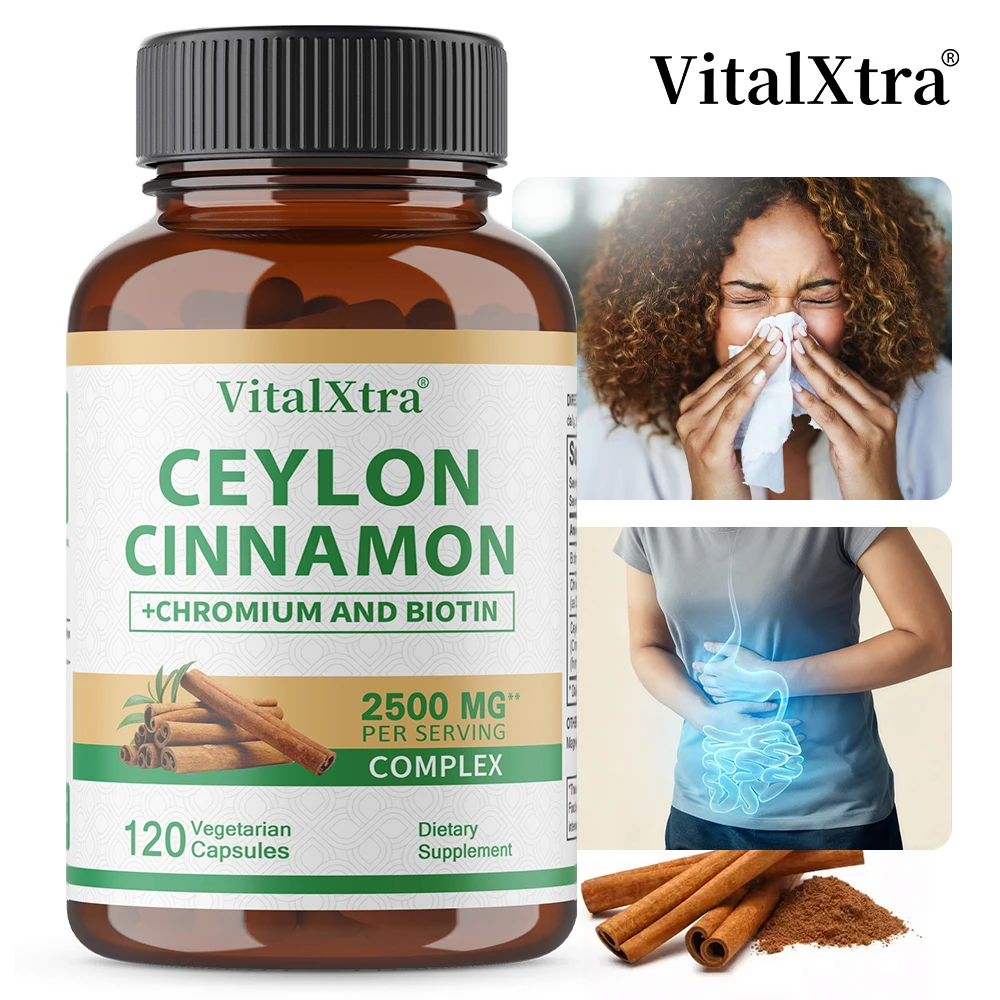 Natural Ceylon Cinnamon Capsules Nutritional Supplement - Joints, Bones & Brain Health, Antioxidants, Boosts Immunity
Natural Ceylon Cinnamon Capsules Nutritional Supplement - Joints, Bones & Brain Health, Antioxidants, Boosts Immunity