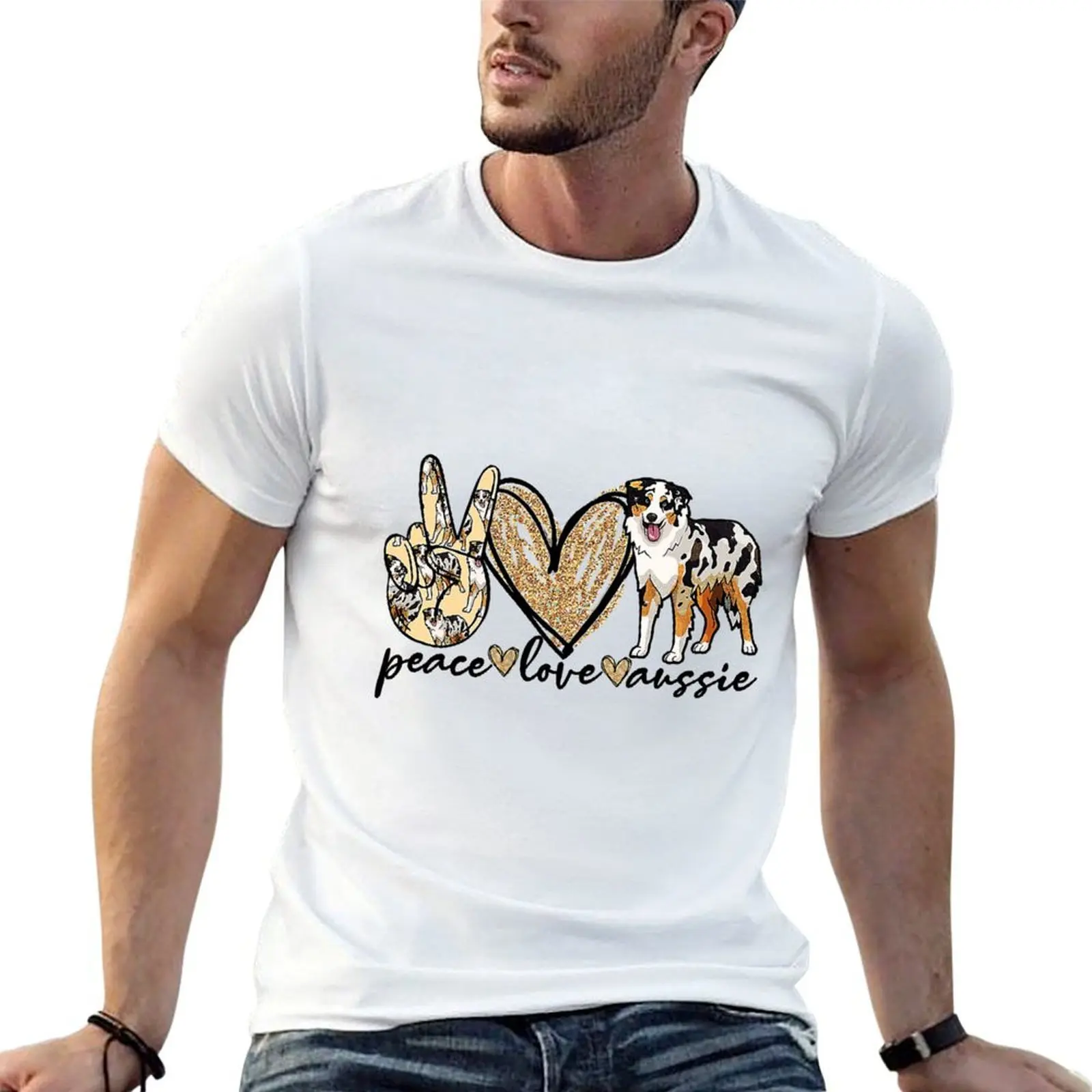Peace Love Aussie Funny Aussie Mom Dog Mom Mother's Day T-Shirt t shirt man cotton t shirt for man T-Shirt
Peace Love Aussie Funny Aussie Mom Dog Mom Mother's Day T-Shirt t shirt man cotton t shirt for man T-Shirt