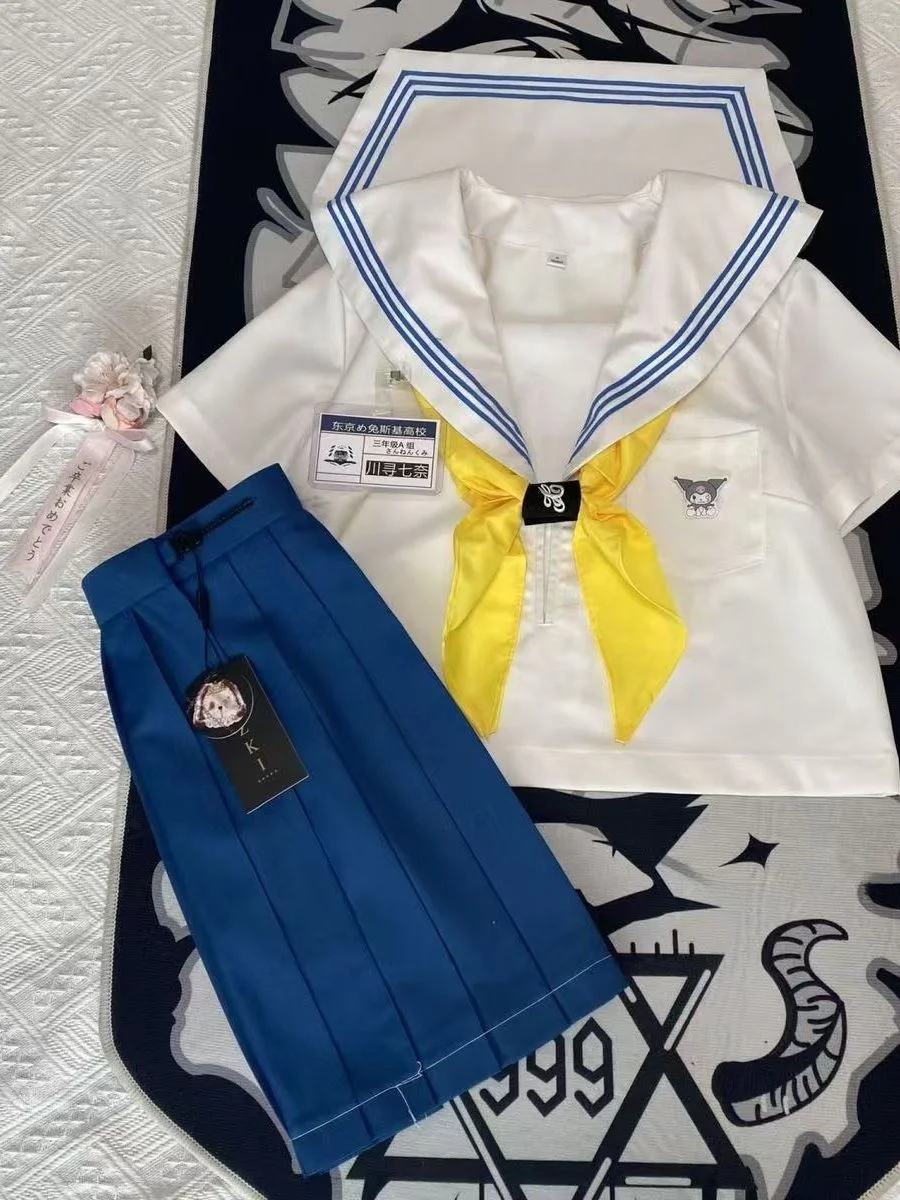 Original Rabbit Sailor Suit Women's Uniform Set Navy Collar College Style White Collar Blue Three Basic Pieces Fashion Set
Original Rabbit Sailor Suit Women's Uniform Set Navy Collar College Style White Collar Blue Three Basic Pieces Fashion Set