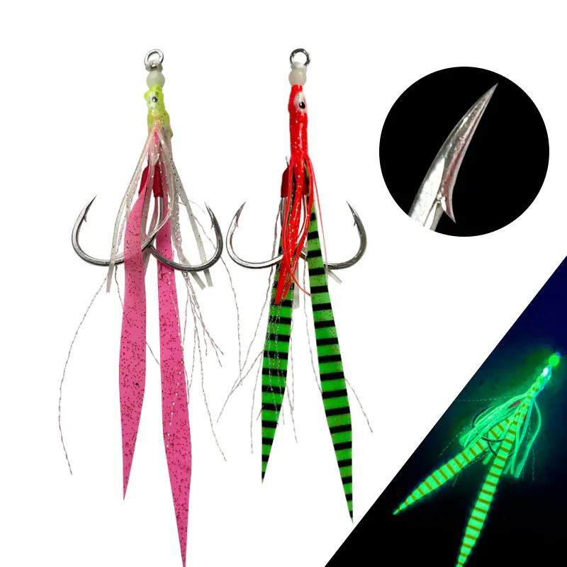 5Pairs Glow Double Hook Fishing Angler Hook Jig Lure Fishing Boat Sea Fishing Pike Hook Slow/Fast Jigging Barbed Assist Hook
5Pairs Glow Double Hook Fishing Angler Hook Jig Lure Fishing Boat Sea Fishing Pike Hook Slow/Fast Jigging Barbed Assist Hook