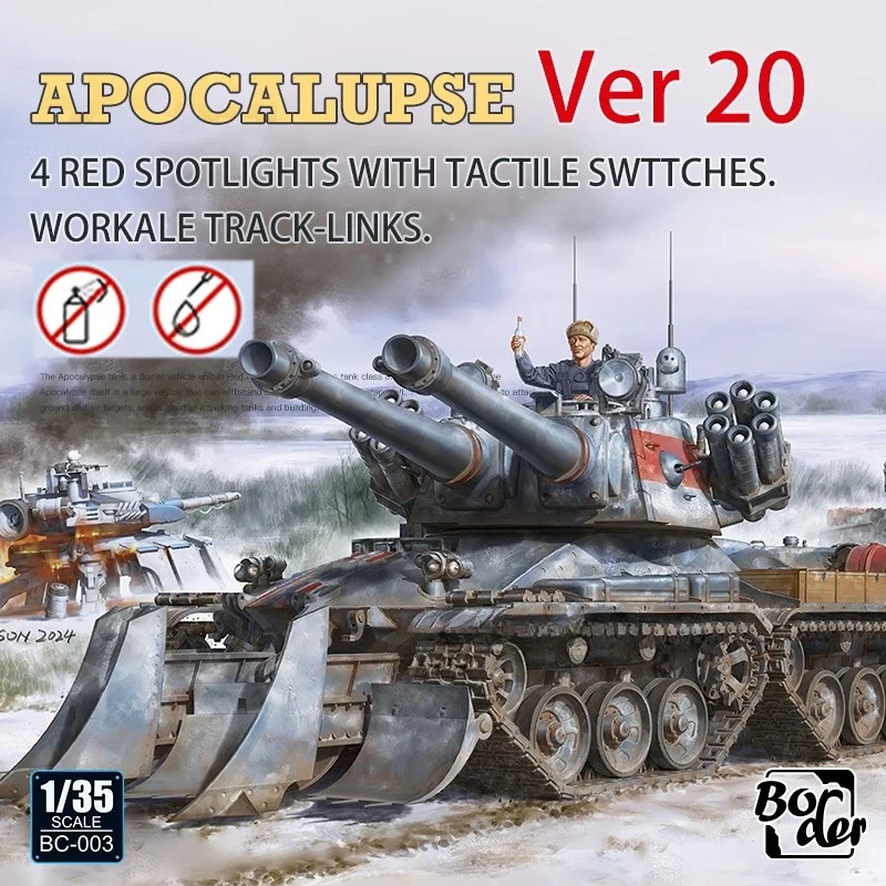 BORDER Plastic Assembled Model Kit BC-003 Ver 2.0 Apocalypse with activity tracks DIY toys 1/35 Scale
BORDER Plastic Assembled Model Kit BC-003 Ver 2.0 Apocalypse with activity tracks DIY toys 1/35 Scale