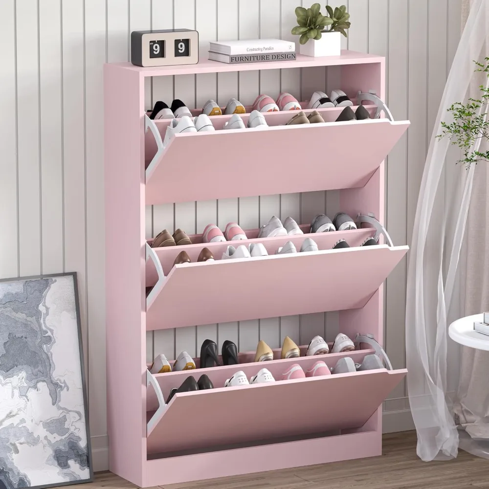 Shoe Cabinet with 3 Flip Drawers, Hidden Wood Shoe Cabinet,Freestanding Shoe Storage Cabinet for Entryway Hallway.White. 47.2" H
Shoe Cabinet with 3 Flip Drawers, Hidden Wood Shoe Cabinet,Freestanding Shoe Storage Cabinet for Entryway Hallway.White. 47.2" H