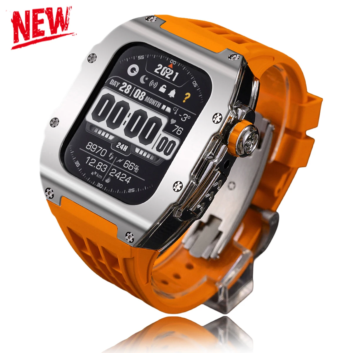 Armor PC Case+Silicone Strap For Apple Watch Series 9 8 7 6 54SE Waterproof Protective Cover For iWatch 44/45mm Modification Kit
Armor PC Case+Silicone Strap For Apple Watch Series 9 8 7 6 54SE Waterproof Protective Cover For iWatch 44/45mm Modification Kit