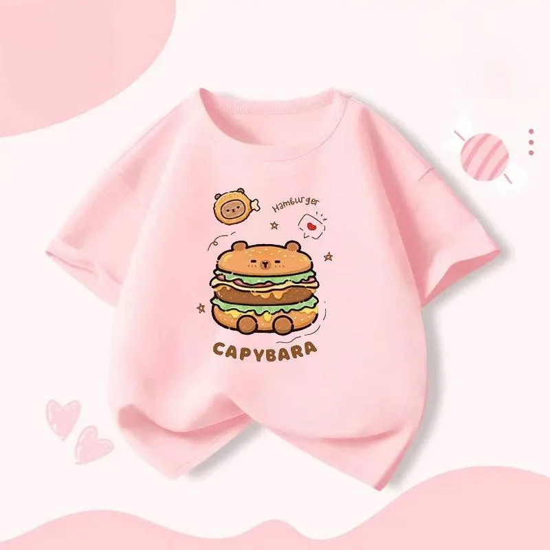 Capybara Hamburg Kapibara Boys and Girls Elementary School Short Sleeved T-shirt Casual Bottom Top
Capybara Hamburg Kapibara Boys and Girls Elementary School Short Sleeved T-shirt Casual Bottom Top